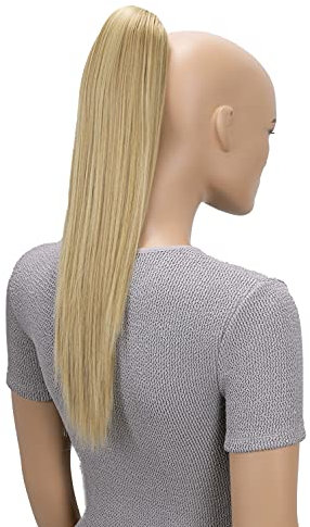 CAISHA 50cm Clip on Zopf Haarteil Pferdeschwanz Haarverlängerung Kunsthaar Glatt Honig Blond H156