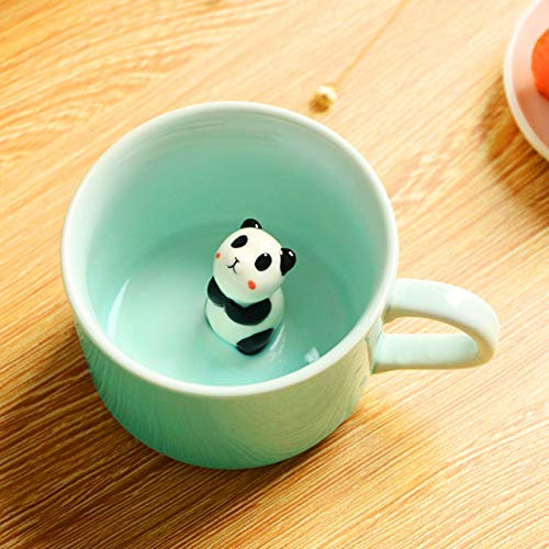 luckyse Panda Surprise 3D Coffee Mug Cute Cartoon Animal Ceramics Cup Baby Animal Inside, Best Office Cup & Birthday Gift 8 OZ (Panda)