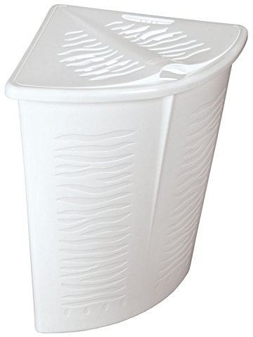 BranQ Eck-Wäschekorb Zebra Zebraoptik Wäschebox Wäschebehälter 45 L (Weiß)