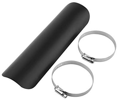Keenso Motorrad Auspuff Hitzeschutzblech, Universal Motorrad 50mm-70mm Auspuffrohr Hitzeschild Auspuff Schalldämpfer Hitzeschutz Abdeckung für Motorrad, Chopper, Cruiser(Schwarz)