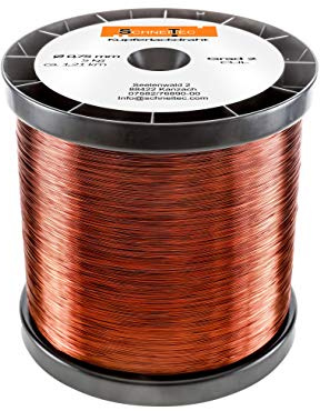 Kupferlackdraht W210 Ø 0,75 mm 5 kg, ca. 1210m - CU Lackdraht Grad 2 CUL Kupferdraht Gewicht 5 Kilogramm Durchmesser 0,75 Millimeter Wickeldraht Kupfer Draht nach IEC 60317-13