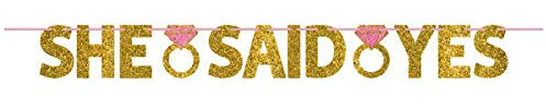 She Said Yes Folien-Buchstaben-Banner | Hochzeits- und Verlobungsfeier, 6 Stück