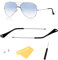 FOOUS -Armbügelspitzen für Ray-Ban Aviator RB3025 Sonnenbrillen--Set Gr. One size, (Silber) Bügelarme + (Gunmetal) Bügelspitzen.