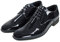 Scarpe Uomo Class Blu/Nero Lucido Vernice Eleganti Cerimonia (#A2 Nero, Numeric_41)