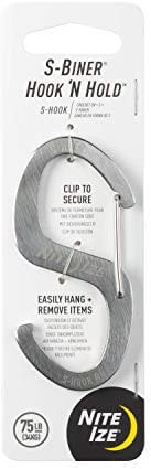 Nite Ize S-Biner Hook 'N Hold Stainless Steel S Hook with Clip for Pots, Tools and Plants
