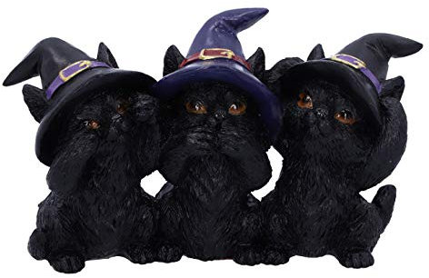 Nemesis Now Three Wise Black Cats See No Hear No Speak No Evil Familiar Figur, 11,5 cm