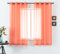 DUALIFE Durchscheinende Vorhänge in Korallenrot, 137.2 cm, extra Länge für Küche, Mädchen, Zimmer-Optik, halbsolider Voile, durchsichtig, 2er-Set Paneele mit Ösen, 132 x 137 cm