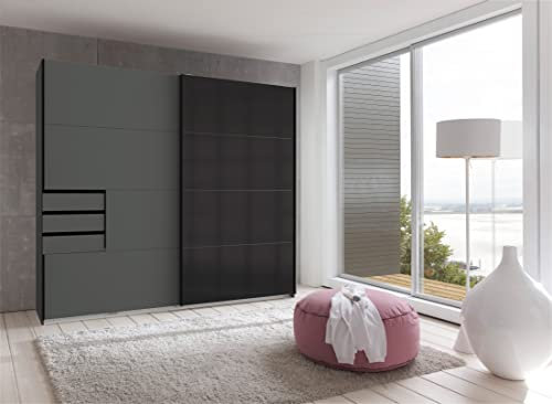 Schwebetürenschrank Kleiderschrank Schrank Schlafzimmer Möbel Susanetta I Graphit