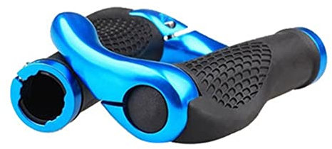 Fahrrad Lenkergriffe Gummi, Asudaro 1 Paar Fahrradgriffe mit Hörner Ergonomische Lenkergriffe rutschfeste Gummi Fahrrad Griff Lenkergriffe 22mm für Fahrrad/Mountainbike/Rennrad/Faltrad,Blau
