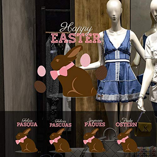 Kina CRPQ0015-LG Fensterbild Ostern Mehrsprachige Aufkleber Schaufenster Eier