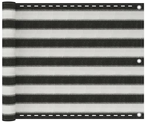 WIFESE Brise-vue pour balcon et terrasse - 75 x 300 cm - Avec œillets - Toile de balcon résistante à la moisissure et aux UV - Protection contre le vent - Avec corde en polyéthylène haute densité -