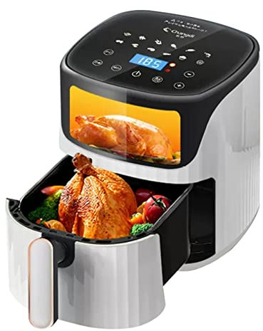 Visual Air Fryer Friggitrice ad aria di grande capacità da 6 litri Friggitrice ad aria senza olio per uso domestico Menu a 12 portate Smart Touch [Classe di efficienza energetica A+++] Double the