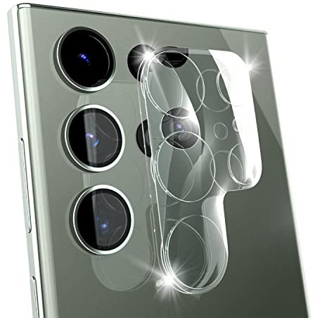 N NEWTOP Pellicola Camera GLASS Compatibile con Samsung Galaxy S23 ULTRA, 0.4mm 9H 2.5D Vetro Temperato Trasparente Protezione Copertura Fotocamera Posteriore Lens Film Lenti Anti Urto (1 Pezzo)