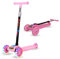 CHLOENCE Trottinette enfant à 3 roues, certifiée CE, hauteur réglable, pour garçons et filles, 3-12, lumière LED clignotante, roues en PU (Rose)
