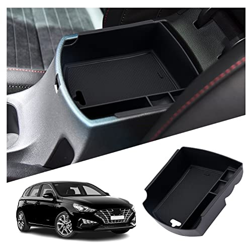 Ruiya Kompatibel mit Hyundai i30 i30N 2017-2024 i30 Fastback 2020-2024 Mittelkonsole Aufbewahrungsbox, i30 Armlehne Organizer Tray Mittelarmlehne Handschuhfach Mittelkonsole Organizer i30 Zubehör