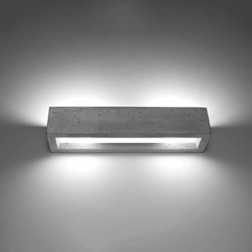 famlights Wandleuchte Innen Wandlampe Wand Lampe Vaya in Grau 500mm Modern VEGA E27 Beton Wohnzimmer Esszimmer | 2-flammig