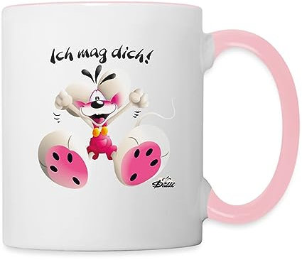 Spreadshirt Diddl Maus Ich Mag Dich Tasse Zweifarbig, One size, Weiß/Pink