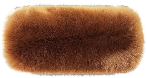 MoreChioce Kunstpelz Handmuff, 37cm x 20cm Winter Kunstfell Manschetten Handwärmer Muff Handmuff Winter Muffs Tragbare Mode Armwärmer Muff für Frauen und Mädchen,Braun