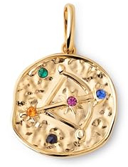 SINGULARU - Sternzeichen Charm. Messing mit 18 Kt Vergoldeter Beschichtung und Zirkonia. Schmuck für Damen.