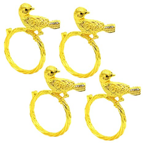 ABOOFAN Servietten Für Den Tisch 4 Stück Serviettenhalter Aus Metall Vergoldet Vogelform Für Bankettdekor Den Täglichen Gebrauch