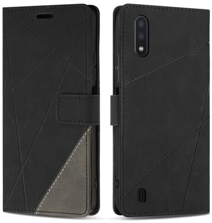 SONWO Case for Samsung Galaxy A10, Premium PU Leather Flip Wallet Case Cover with Magnetic Closure and Card Slots, Phone Case for Galaxy A10, Black