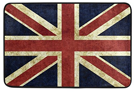 Bioputty Funny Indoor Doormat,Vintage Union Jack Welcome Doormats,Non Slip Front Door Mat Washable Welcome Mat Entryway Area Rug Floor Mat for Kitchen Patio, 16x24 inch