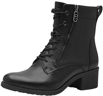 Tamaris Damen Absatzstiefelette Leder bequem; BLACK, EU 36