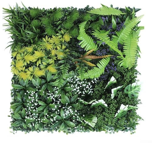 Hasaller verde artificiale quadrato tappetino decorazione parete casa pianta finta plastica prato paesaggio festa matrimonio foto puntello 50 x 50 cm (3)