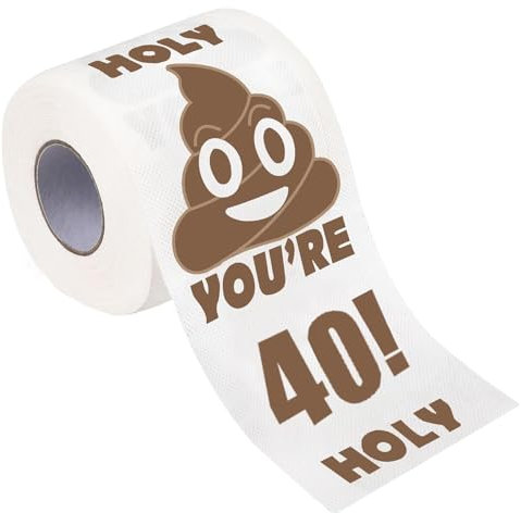 40th Birthday Gifts for Men Women Funny Toilet Roll, Gag Gift Happy Prank Toilet Paper, Novelty Toilet Paper Roll for Friend, Bathroom Birthday Party Decor