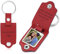 Porte-clés Personnalisé Photo En Acier Inoxydable Cuir Texte Porte-Clés Photo Pour Couples Famille Et Amis ête Des Mères Fête Des Pères Saint Valentin (rouge)
