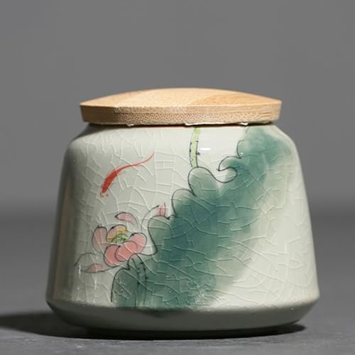 Dxcaicc Support Vintage de Pot en Porcelaine, Stockage des Aliments de Cuisine avec Couvercle, Ensembles de récipients à café hermétiques, Stockage de Sucre de collation de Grains de café de thé,D