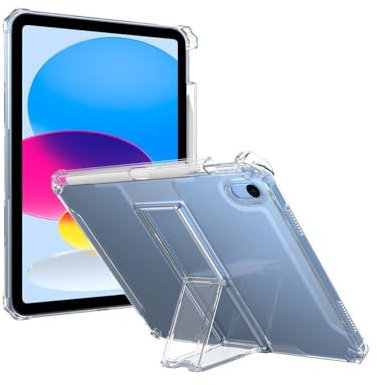 QINOUK Cover per Apple iPad Air 13 2024, [Funzione Stand] Cover Protettiva Ultrasottile in TPU Morbido, Case per Apple iPad Air 13 2024-Trasparente