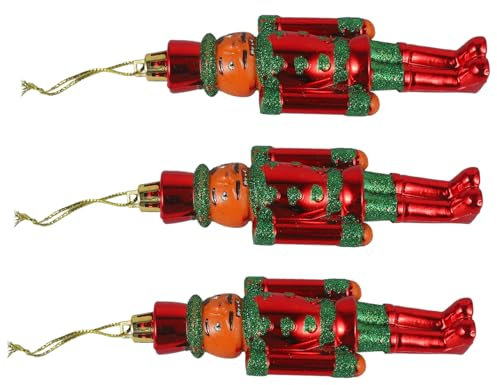 Cabilock Decorazione Natalizia Da Appendere Schiaccianoci Set Di 3 Soldatini Schiaccianoci Verdi Per Natale