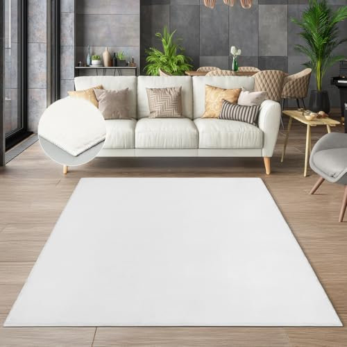 the carpet Cosy kuschelig Warmer Fellteppich, weich und elegant, waschbar und Fußbodenheizung geeignet, Öko-Tex Zertifiziert, Weiß, 200 x 280 cm