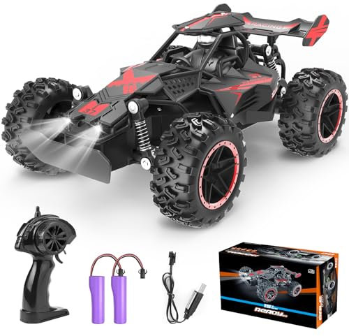 Yabtf Ferngesteuertes Auto, 2.4Ghz RC Auto, 1:18 20km/h RC Buggy, Offroad Spielzeugauto mit Licht, Wiederaufladbares 2WD RC Car für Kinder ab 6 Jahre
