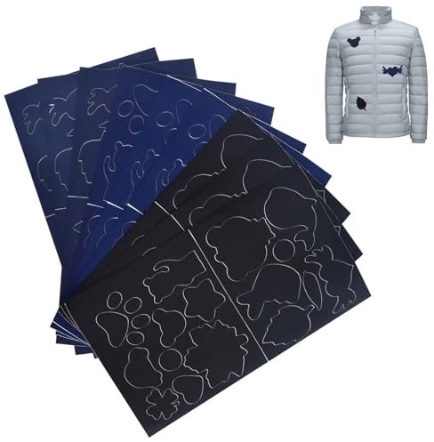 Reparatur Patch 9 Pcs Tape Daunenjacke Patches Nylon Flicken Selbstklebend Stoff Wasserdicht Reparatur Patch Tape für Jacken, Zelte, Oberbekleidung, Schlafsack