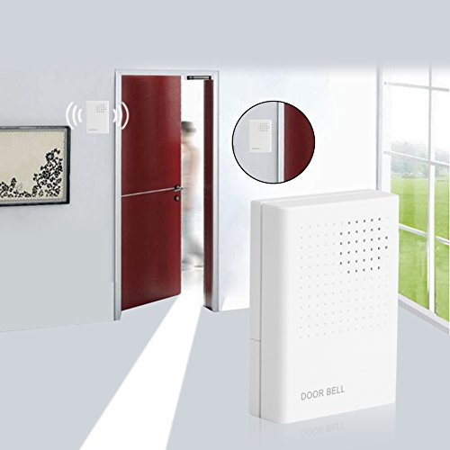 Welcome Guest Wired Doorbell, Battery Powered Ring Door Bell Replacement, Door Bells Chime Alarm with Wall-mount Hole for Home Office Security Access Control