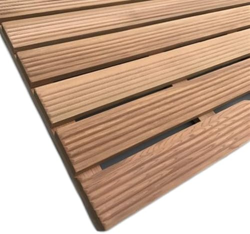 DMBBSAPBSH Caillebotis de Douche, Tapis de Douche en Teck, Tapis de Bain en Bois, Robuste, for Salle de Bain, Douche, Sauna, Piscine, Tapis de Sol foncé(80x100cm)