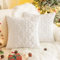Kissenbezug Weihnachten 2 Stück, Weihnachtsdeko Kissenbezug 45x45 cm, Kissenbezug Winter, Weihnachtsdeko Innen Kissenhülle Weihnachtskissenbezug 45x45 cm, für Aesthetic Zimmer Deko (Schneeflocke Weiß)
