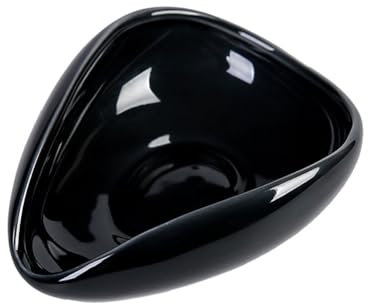 1 Piece Ceramic Coffee Beans Dosing Cup Coffee Bean Weighing Tray Coffee Bean Weighing Bowls Loose Leaf Tea Presentation Ceramic Tea Vessel Porcelain Cha He, 4 x 3 Inches, Black