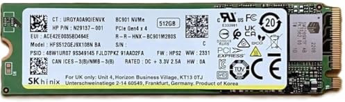 SK Hinix BC901 Unità a stato solido (SSD) interna Gen4 M.2 2280 PCIe NVMe da 512 GB, compatibile con laptop e desktop - OEM BULK