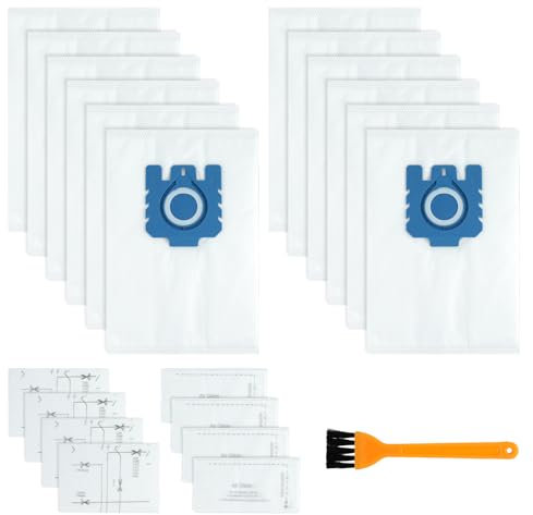 12 Pack GN Vacuum Bags Compatible With Miele Hoover Bags 3D Air Clean Dust Bags for Classic C1 Complete C2 Complete C3, S2 S5 S8 Series Blue