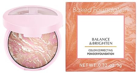 Preisgekröntes Baked N Brighten Farbkorrigierendes Puder-Foundation, leicht aufbaubar, leichte bis mittlere Deckkraft, halbnatürliches Finish Gjs384 (B, One Size)