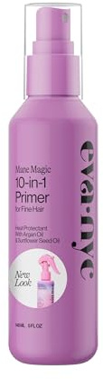 Eva NYC Mane Magic 10-in-1 Heat Protectant for Fine Hair - Anti-Frizz Heat Protection Spray - Sunflower + Argan Oil - Blow Dry Spray + Detangler - 10-in-1 Hair Primer - Vanilla Scent - 5 fl oz
