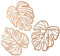 perfk 3 Pièces Palm Feuilles En Bois Décor Mural Ornement En Bois, pour La Décoration Salon, de La Maison, de La Chambre à Coucher, 30 X 25 X 0.5cm, Jaune