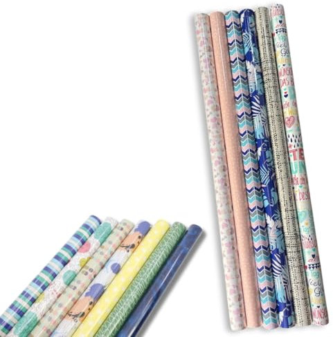 PARENCE.- Rouleau Papier Cadeau 2m x 70cm – Grande Largeur Spéciale – Motif Aléatoire Surprise – Papier Emballage Résistant pour Cadeaux Noël, Anniversaire, Mariage – DIY & Décoration