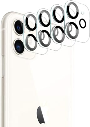 4-Pack Camera Lens Protector for iPhone 12 Mini/11, 9H Tempered Glass Camera Cover Screen Protector Accessories, HD Clarity, Anti-scratch, Bubble Free, Case Friendly, Shockproof Full Protective