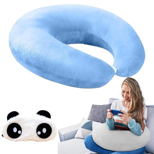 Ergonomisches Crealis-Kissen – Ihr Komfort-Verbündeter für kreative Momente, Häkelkissen Stützkissen, Arbeiten Und Häkeln, Super Leicht, Tragbar, Zum Lesen, Spielen, Arbeiten Und Häkeln (Blau)
