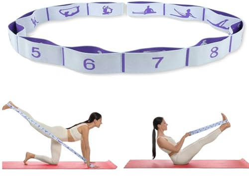COYUN 1 Pcs Yoga Stretching Band mit 10 Schleifen,Yoga Stretching Strap,Fitnessbänder Band Fitness Stretchband Yoga Band mit Schlaufen Stretch Gurt Hochelastischer Gymnastikband Erweitern Spannband