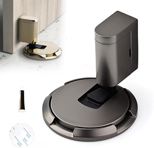 Türstopper Boden, Magnetisch Türkeil Türstopper Wand Door Stopper Türkeil Türschließer, Verstellbarer Ohne Bohren Mechanischer Bodentürstopper Magnetisch Türfeststeller mit Kleber (E#)